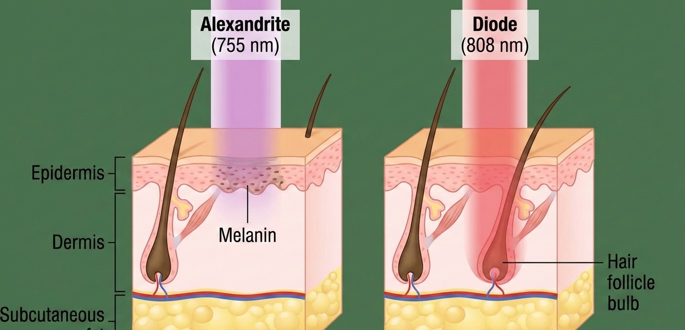 بررسی جامع تفاوت لیزر دایود و الکساندرایت